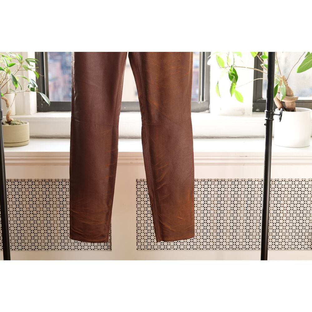 Dolce & Gabbana Vintage Brown Runway Leather Pants (Size IT44) - Picture 3 of 9